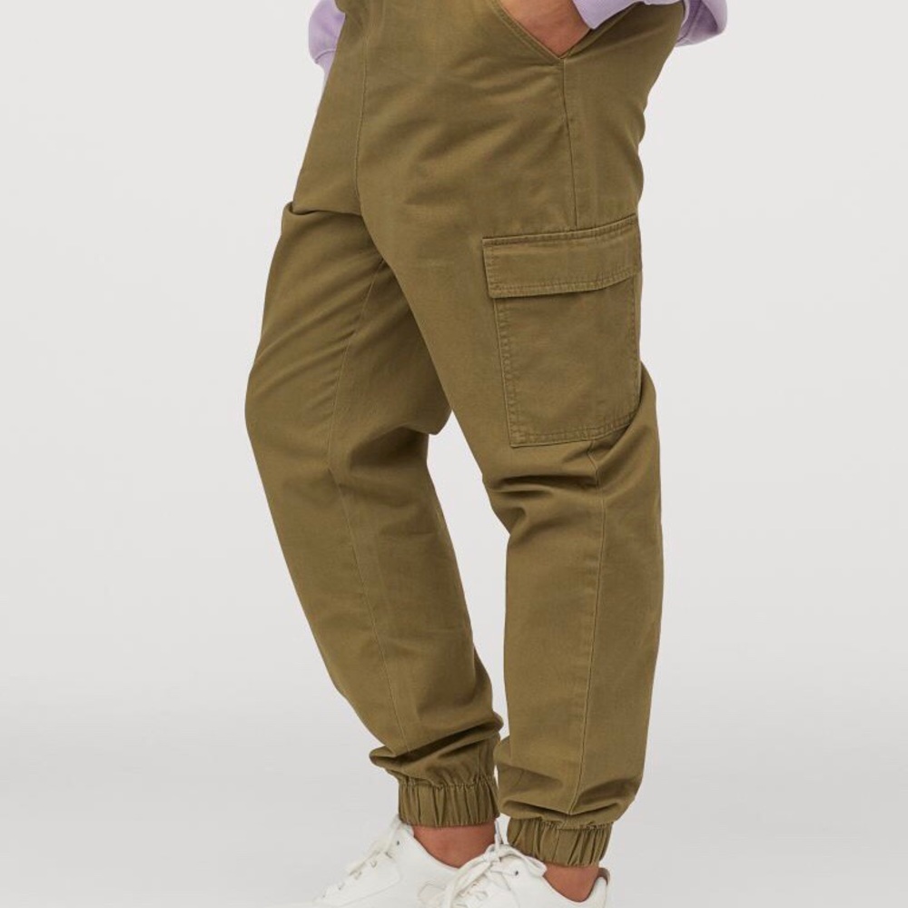 Twill Khaki Green Cargo Pants
